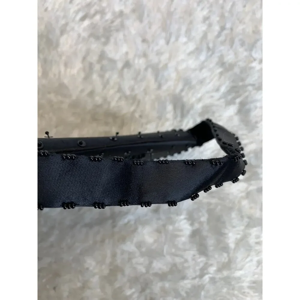 Black Formed Beaded formal evening Bag Removeable Strap